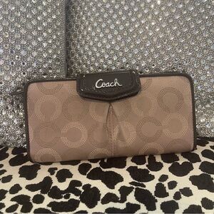 Coach Bifold Wallet In Brown Beige